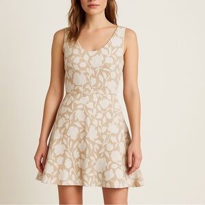 Jay Godfrey‎ Tan And White Tori Garden Dress